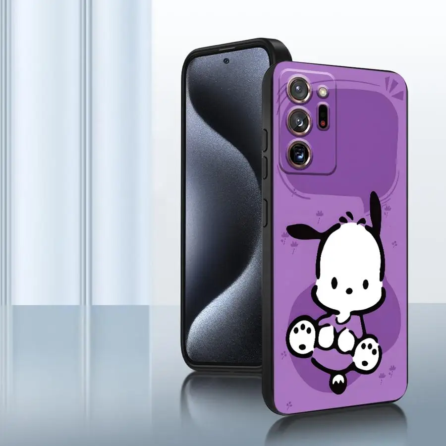 حافظة لهاتف سامسونج جالاكسي نوت 9 10 بلس S8 S9 S10 8 20 غطاء هاتف ناعم أسود للغاية سانريو كيوت بوشاكو