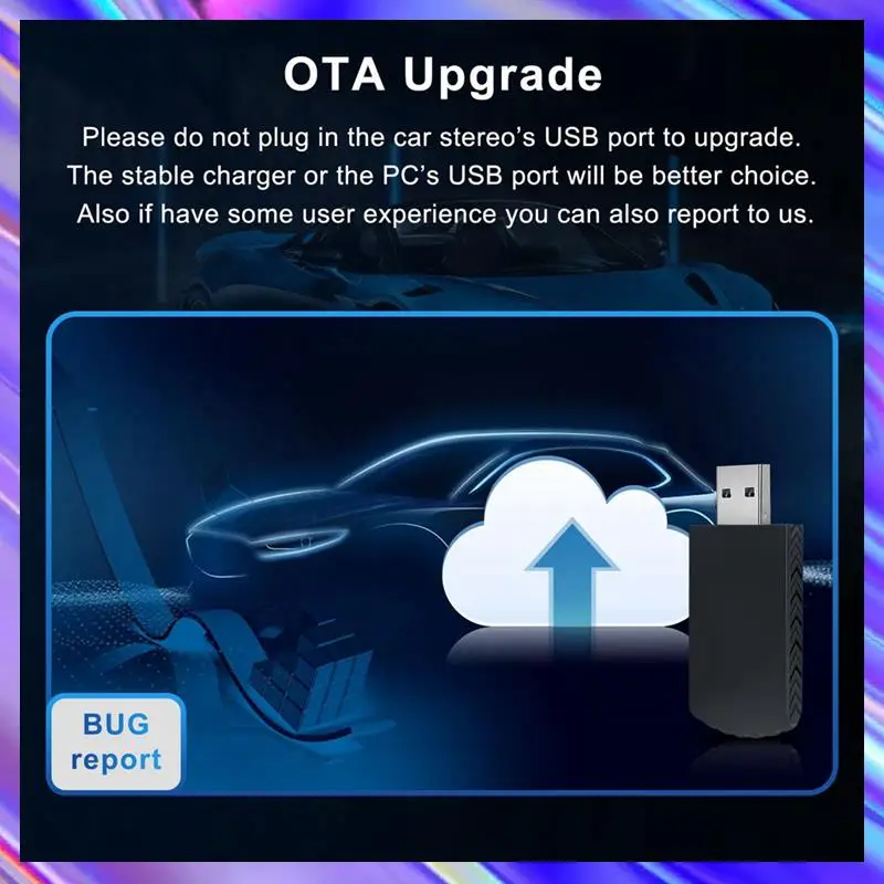 

Wireless Carplay Adapter For Iphone Car Adapter USB Plug & Play 5Ghz Convert Wired To Carplay Wireless Box For Small