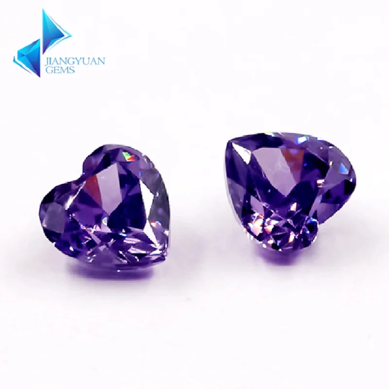 13#Violet Heart Crushed Ice Cut Cubic Zirconia Stone 5A Zircon 6x6mm Loose CZ Synthetic Gemstone for Jewelry Making