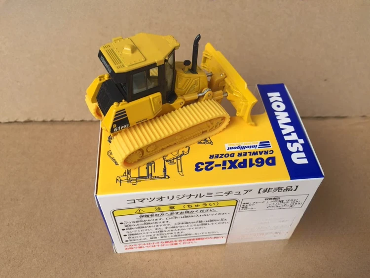 Komatsu D61PXi-23 Komatsu tracked bulldozer alloy loading and excavation engineering vehicle model 1:87