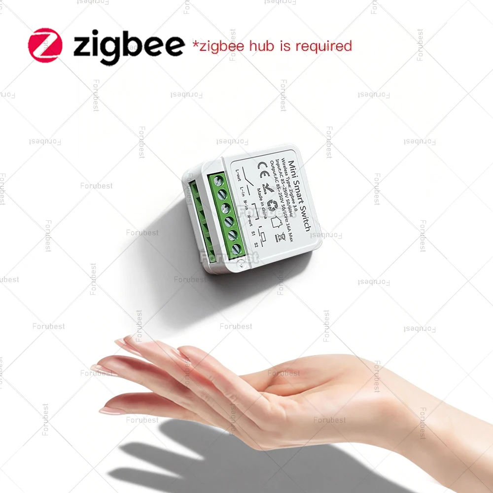 16A Mini ZigBee Smart Switch Module Smart Home Automation Lighting Switch Zigbee Breaker Relay App Remote Timmer Control For Z2M