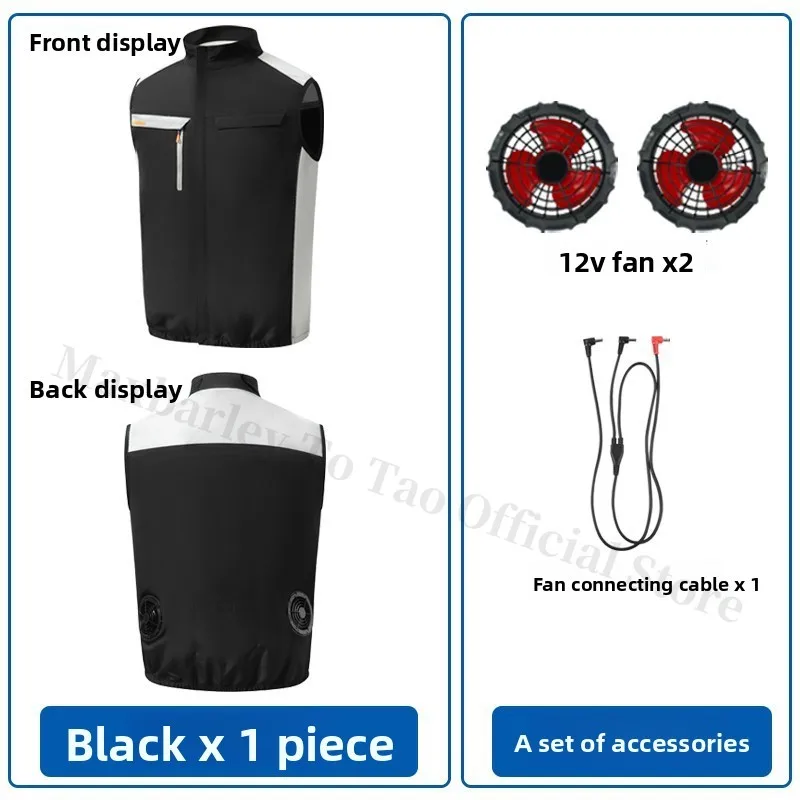 

COMXZ 2025 Summer Cooling Vest Men Sleeveless Work Jacket with Fan Outdoor High Temperature Sun Protection USB Rechargeable