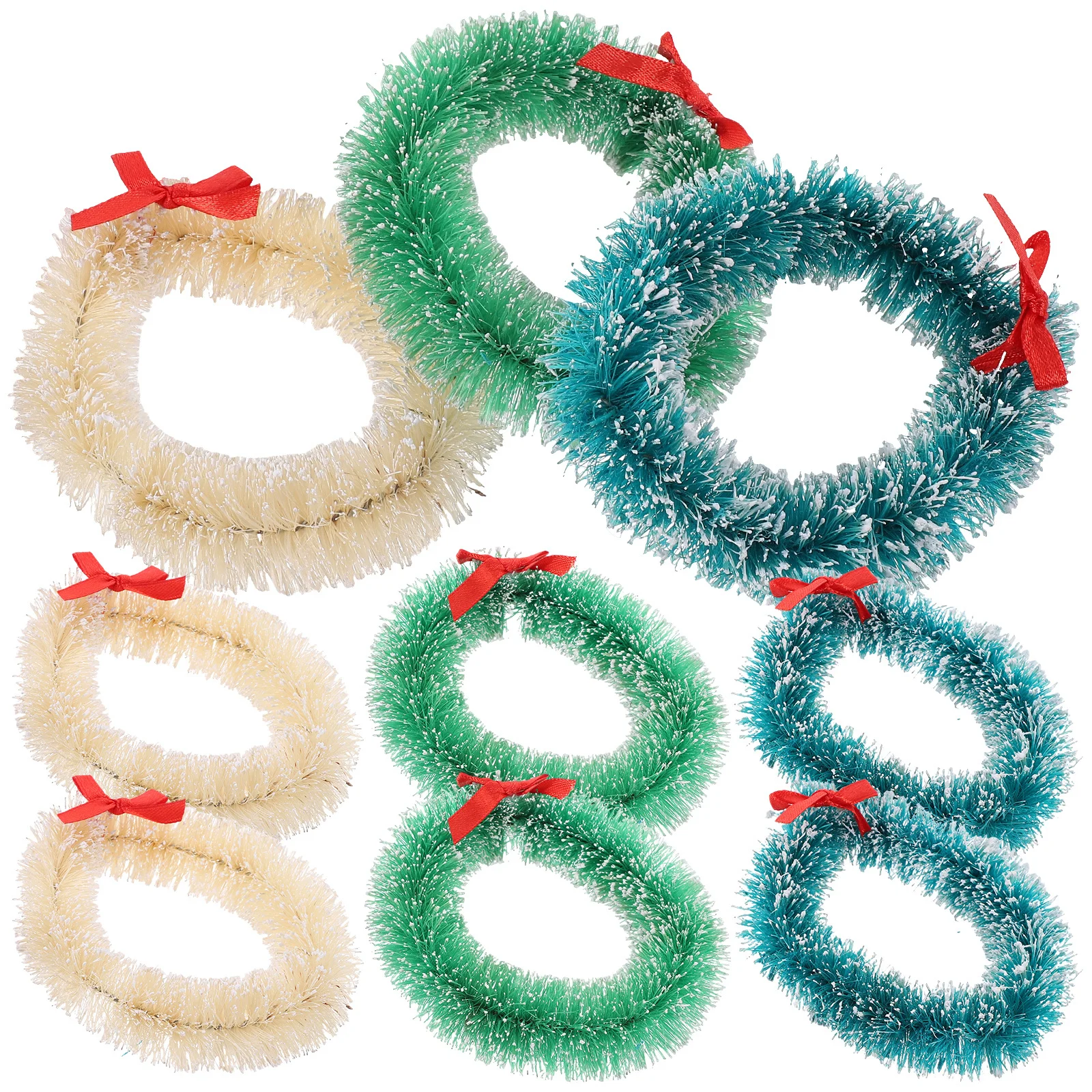 9 قطع من أكاليل صغيرة خفيفة الوزن لعيد الميلاد يمكنك صنعها بنفسك لتزيين الأثاث المنزلي ونافذة الباب وديكور إكليل الحرف اليدوية #3