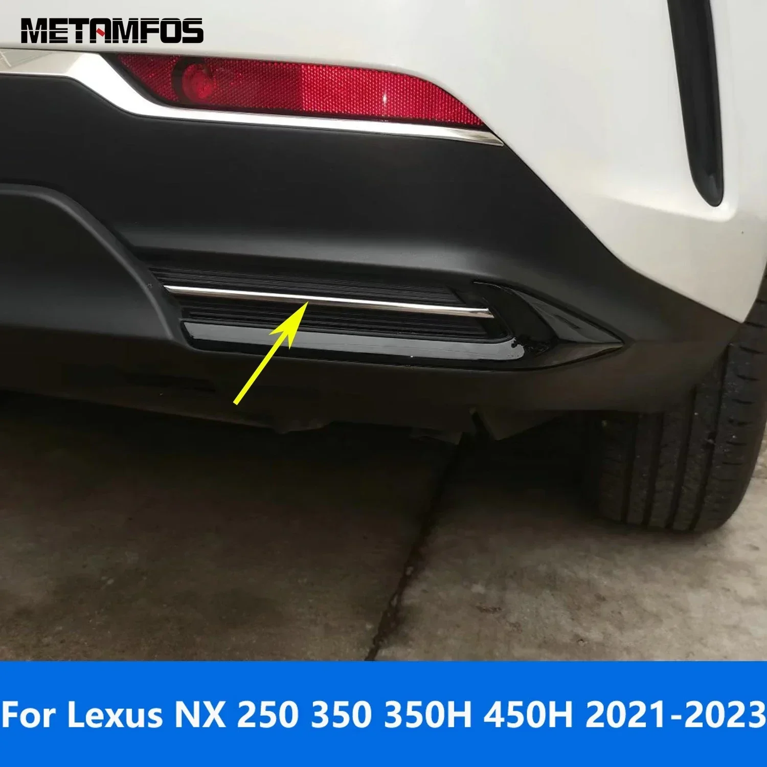 For Lexus NX 250 350 350H 450H 2021 2022 2023 2024 Stainless Rear Corner Bumper Lip Trim Anti-Collision Strip Car Accessories