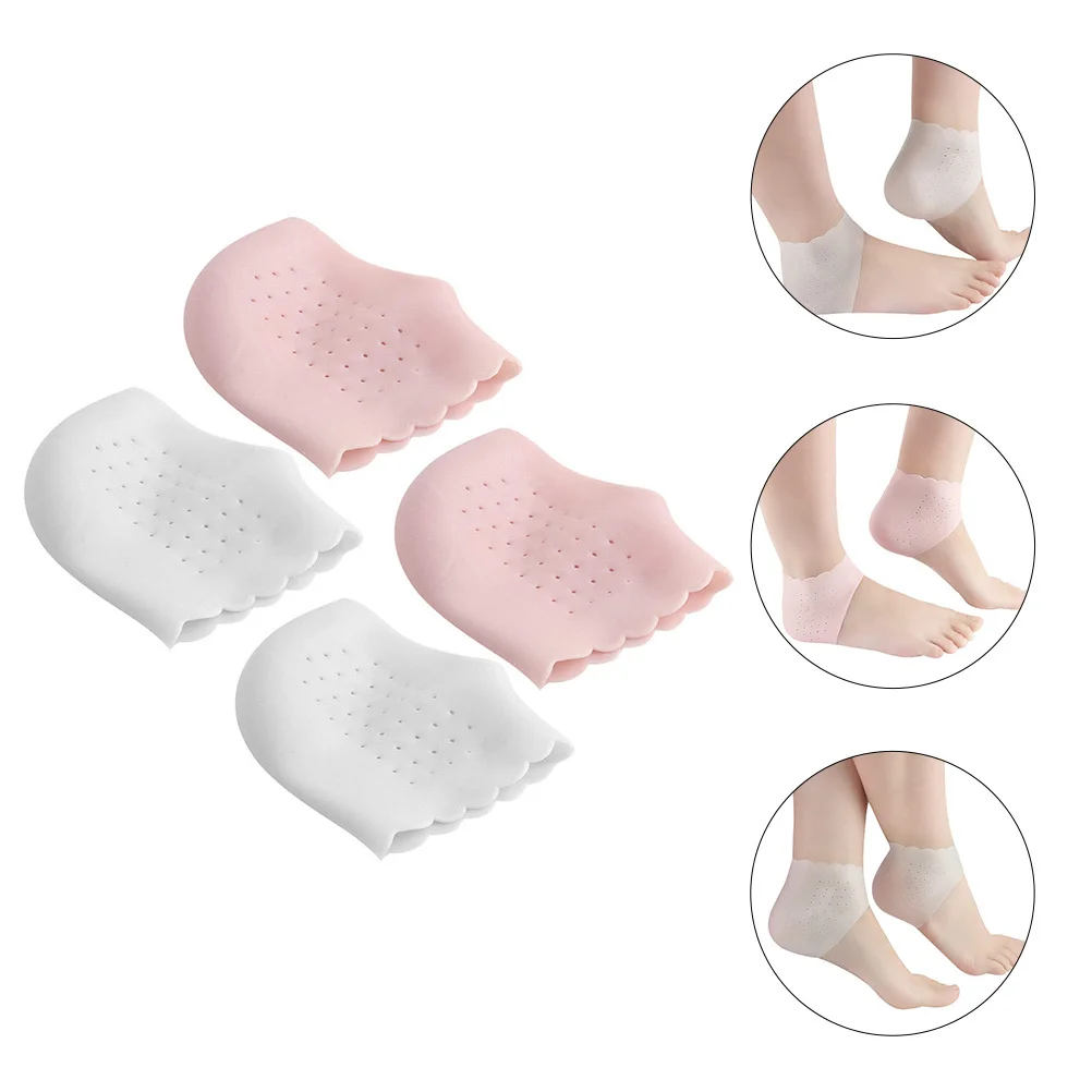

2Pairs Heel Sleeve Pads Lightweight Ventilated Heel Support Cushion for Pain Relief and Foot Protection Daily Use