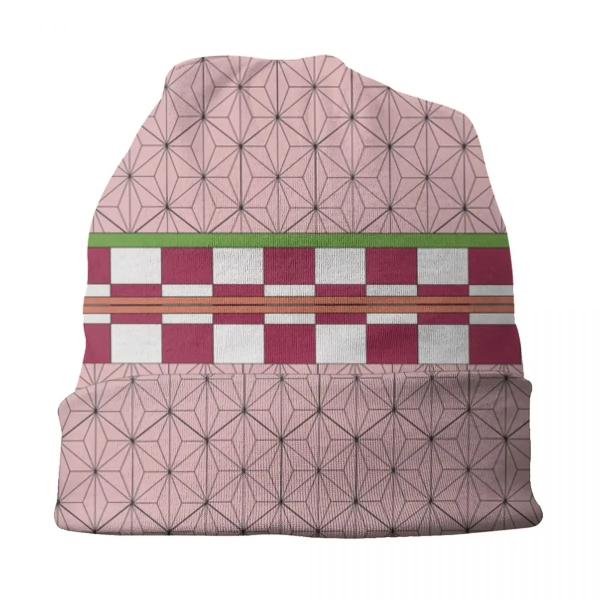 Custom Nezuko Kimono Cosplay Beanie Cap Bonnet Knitted Hats Outdoor Demon Slayer Kimetsu No Yaiba Anime Skullies Beanies Hats