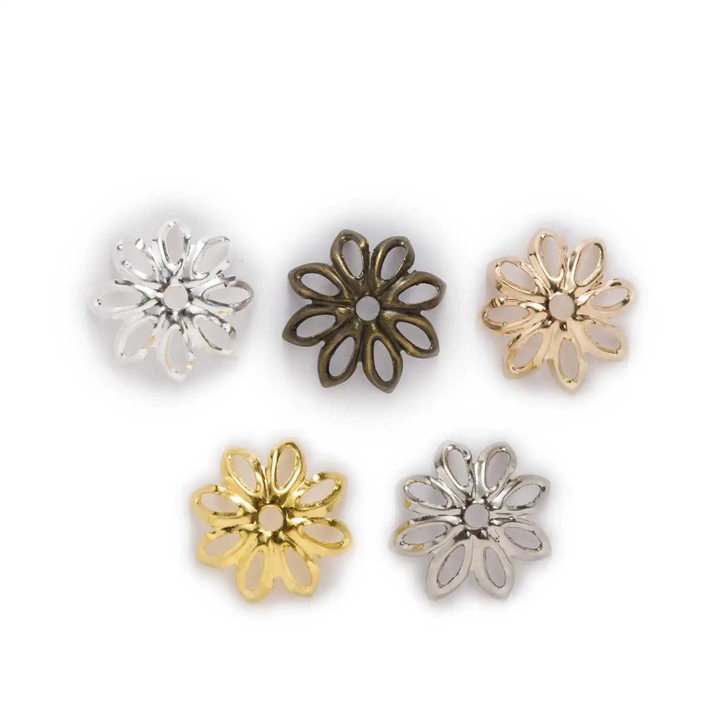 

100pcs Floral Bead Caps, 11-14mm Alloy Spacer with Flower Pattern, Vintage Jewelry Making Findings for DIY Necklace Bracelet