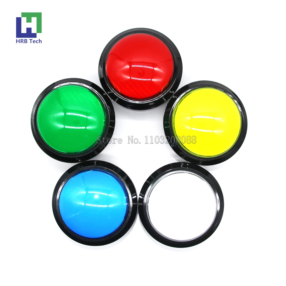 

5pcs 100mm Big Round Push Button LED Illuminated With Microswitch For DIY Arcade Game Machine Parts 12V Large Dome Light Switch