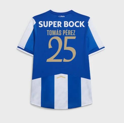Porto 25-26 Camiseta de camisetas de fútbol local y visitante Camiseta deportiva de manga corta con estampado 3D igual para adultos y niños
