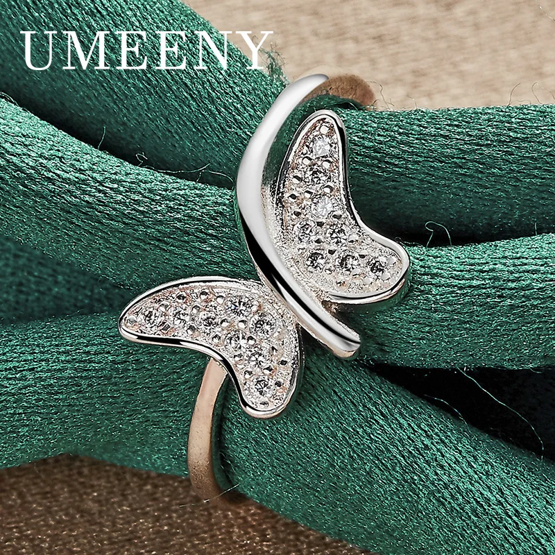 Charm 925 Sterling Silver 7/8/9/10 Exquisite Fashion Butterfly Ring Women Temperament Gift Accessories Jewelry Party