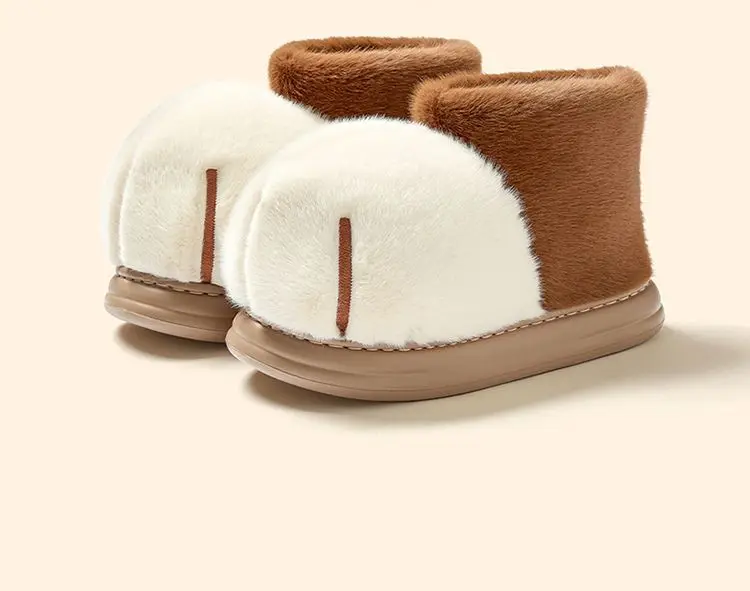 2026 Winter Niedliche Katzenpfoten-Hausschuhe für Damen, Rutschfeste Flauschige Modische Warme Plüsch-Slides, Outdoor-Katzenpantoffeln – Detail 10