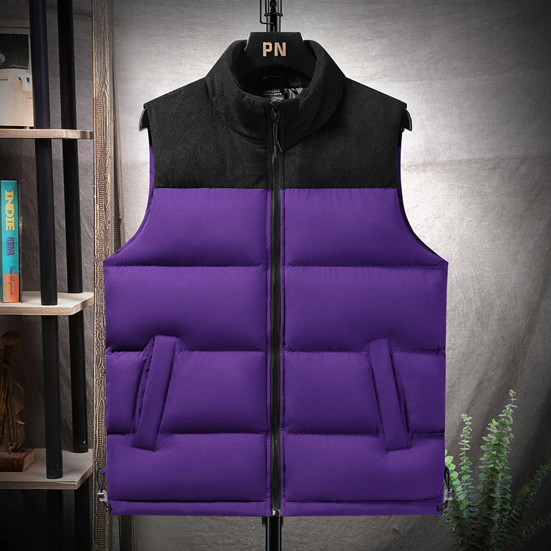 Outdoor High-quality Sports Fitness Running Windproof Warm Sleeveless Vest Fashionable Versatile Trendy and Thick Corduroy Vest