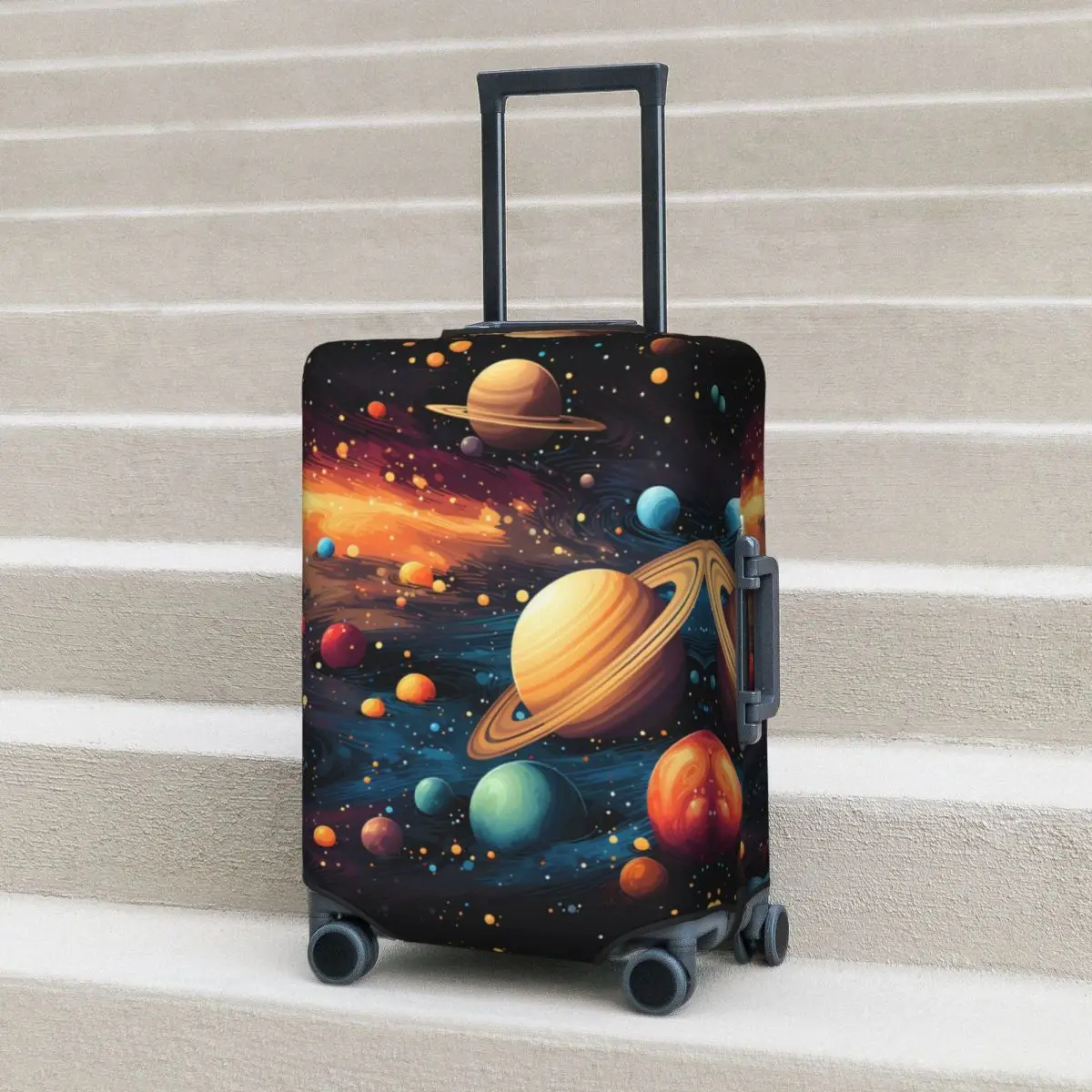 Our Galax Suitcase Cover Funny Planet Aesthetic Flight Business Strectch Luggage Supplies Protector