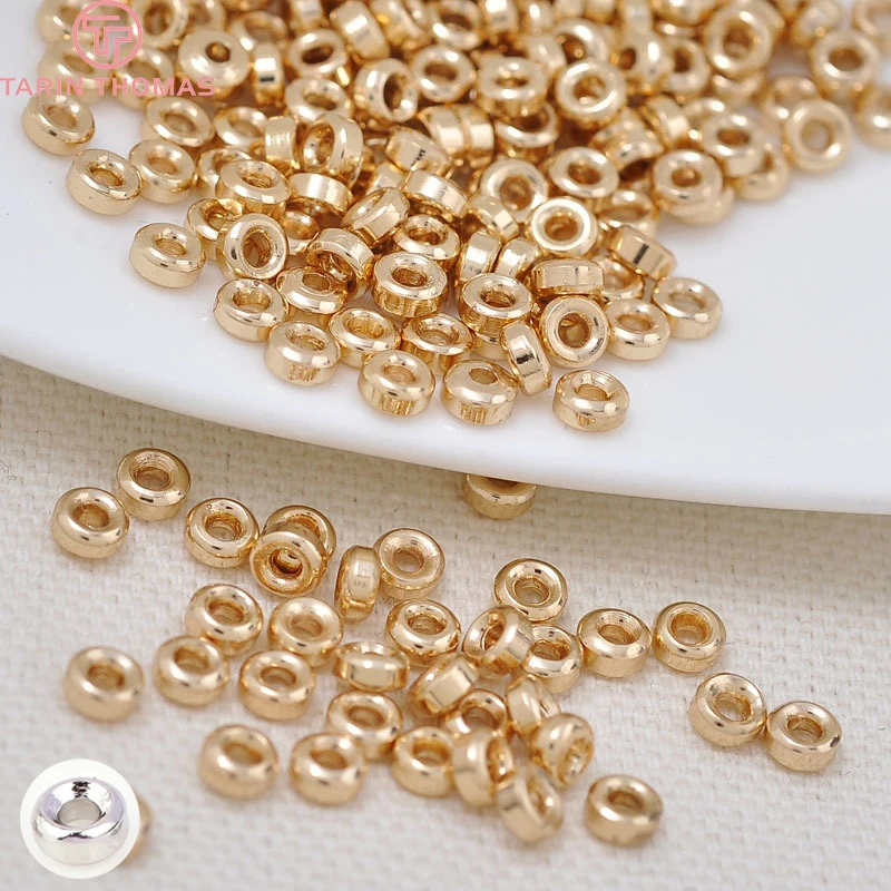 

(3009)20PCS 4MM 5MM 6MM 24K Gold Color Plated Brass Round Spacer Beads High Quality Diy Jewelry Accessories