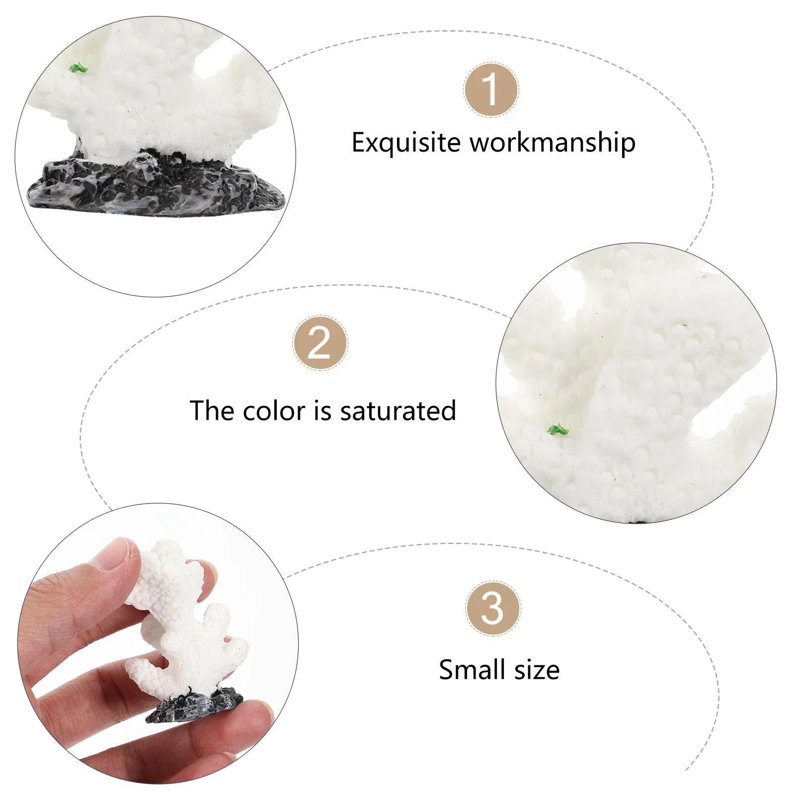 

5pcs Simulated Tree Decorations Resin Fish Tank Ornaments Natural Style Aquarium Plants Fresh Salt Water Desktop Home