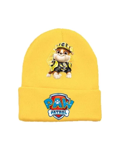 Paw Patrol Skye Woolen Hat Headgear Cartoon Winter Chase Marshall Knitted Cap Skullies Beanies Boy Girl Bonnet Birthday Gifts