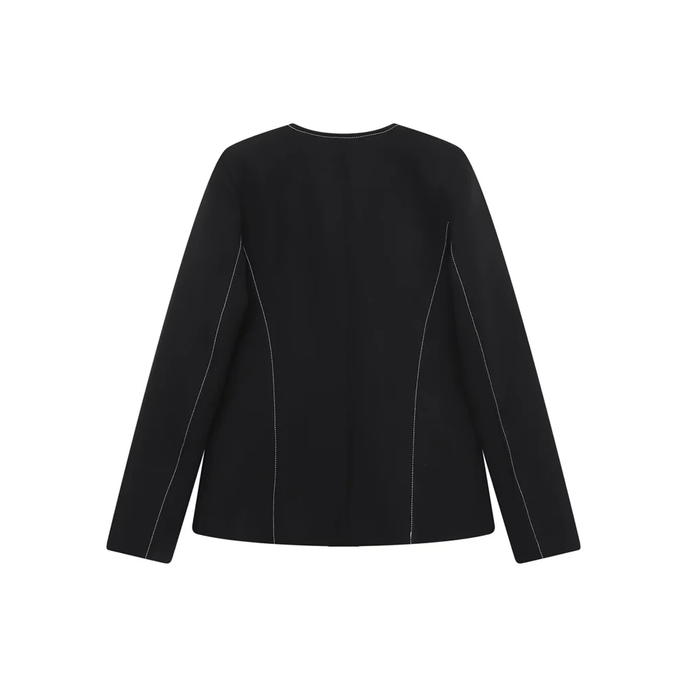 Autumn New Product Women's Fashion Edging Thread Cutting Waist Collection Suit Jacket