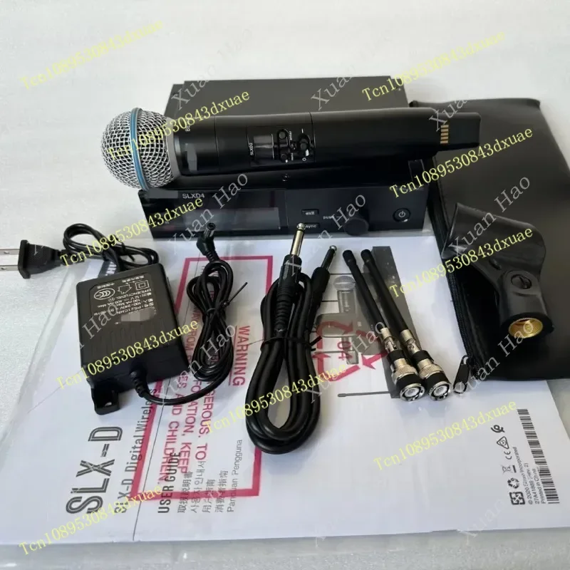 SLXD4 Professional Dual Channel Microphone Wireless Handheld Karaoke Microphone for Family Karaoke Stage Performance