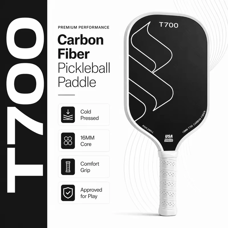 INOLP T700 Carbon Fiber Pickleball Set 2 Paddles 4 Balls 14mm USAPA Approved Professional Rackets with Bag for Custom Logo