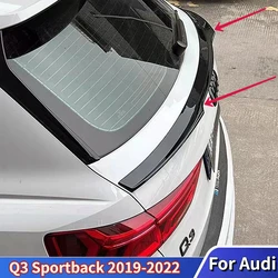 For Audi Q3 Sportback 2019-2022 Spoiler Rear Mid Wing Lip High Quality ABS By Gloss Black or Carbon Fiber Look Body Kits Tuning