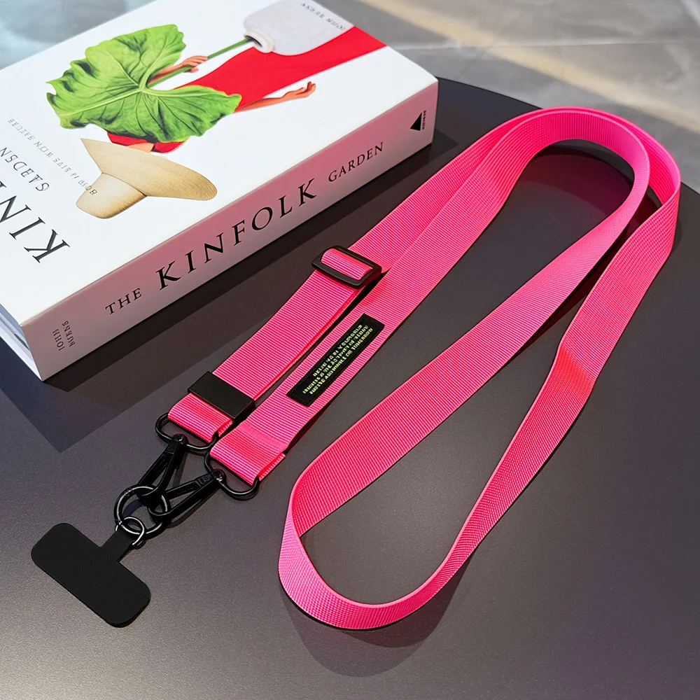 Simple Solid Color Phone Lanyard, Adjustable Cross Chain