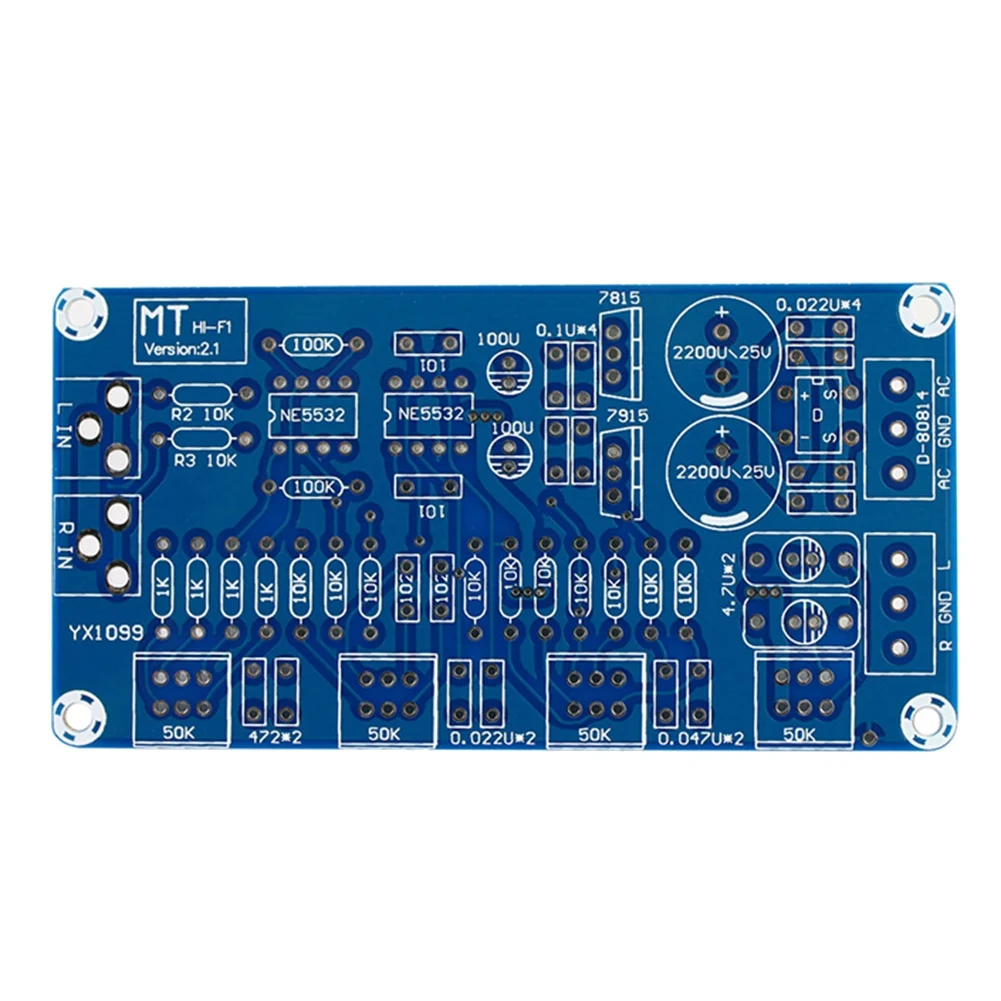 NE5532 Preamp لوحة الانتهاء ، Preamplifier ، التحكم في مستوى الصوت لهجة ، ثلاثة أضعاف Midrange ، باس EQ ، لتقوم بها بنفسك ، التيار المتناوب المزدوج ، 12 فولت-18 فولت