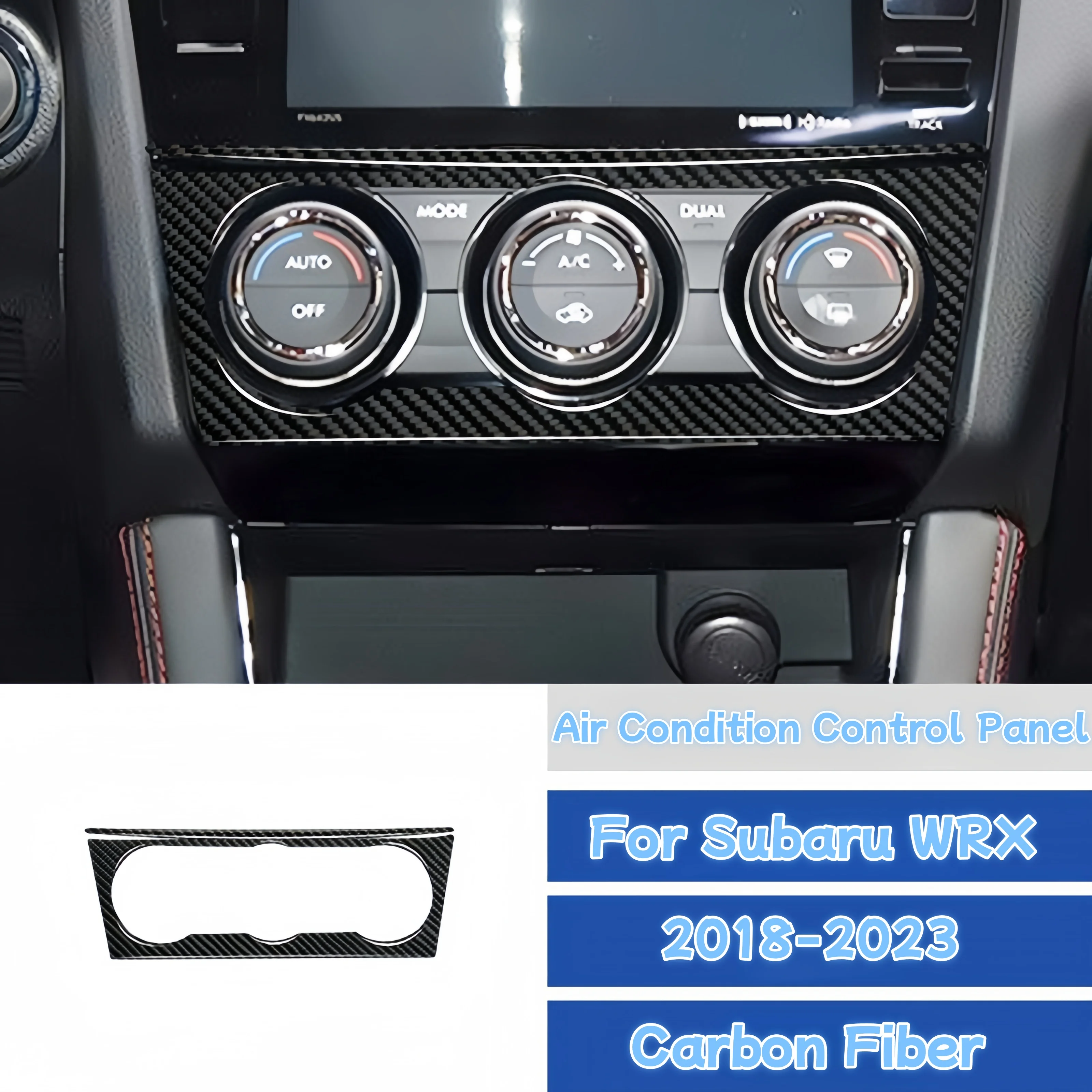 

For Subaru WRX 2018-2023 Carbon Fiber Car Air Conditioning Control Panel Trim Cover Decorative Sticker Interior Accessories