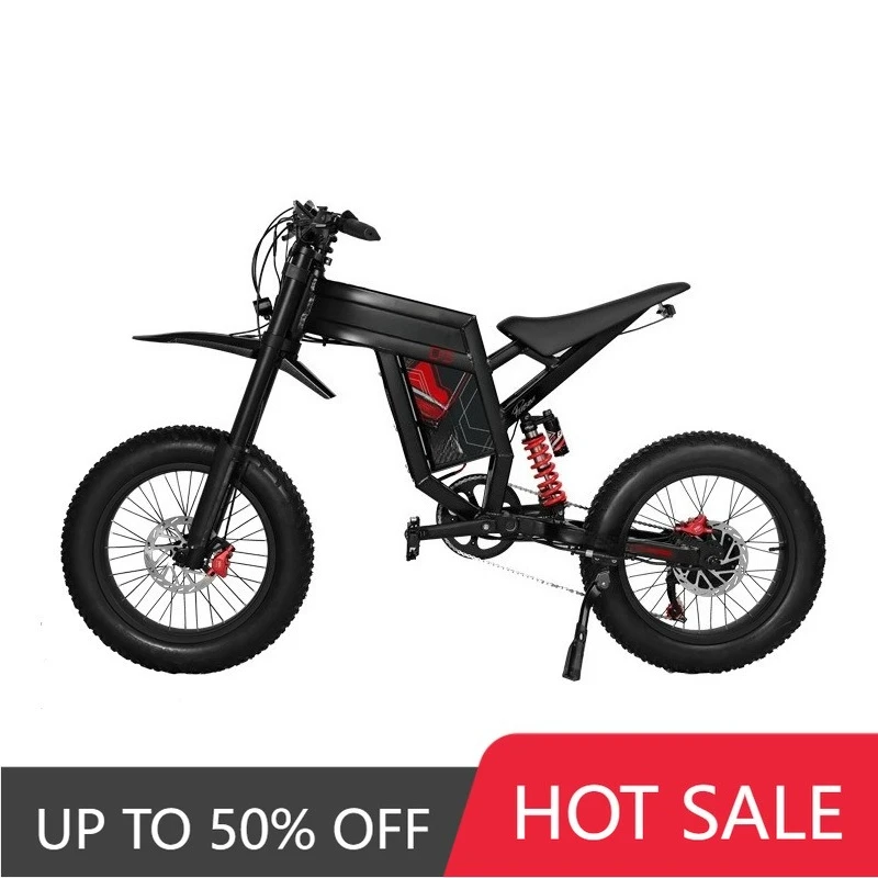 RRE QQA 2000W 60V Aluminum Frame Electric City Bike Lightweight 20 Inch Tire Rear Wheel Motor Lithium Battery Off-Road Electric