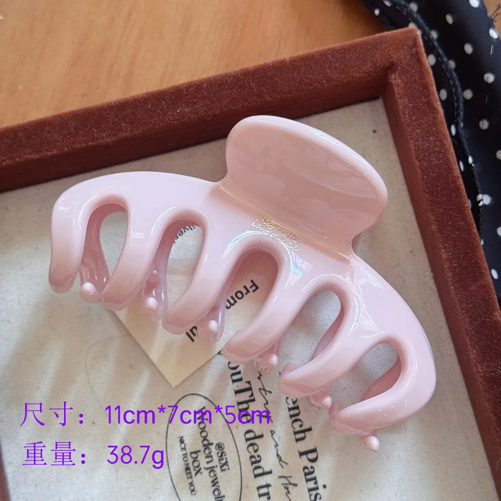 Korean Large Size Acrylic Dragon Bone Shark Hair Clip French Style Polka Point Arc Back of Head Hair Claw Clamp Hair Accessories