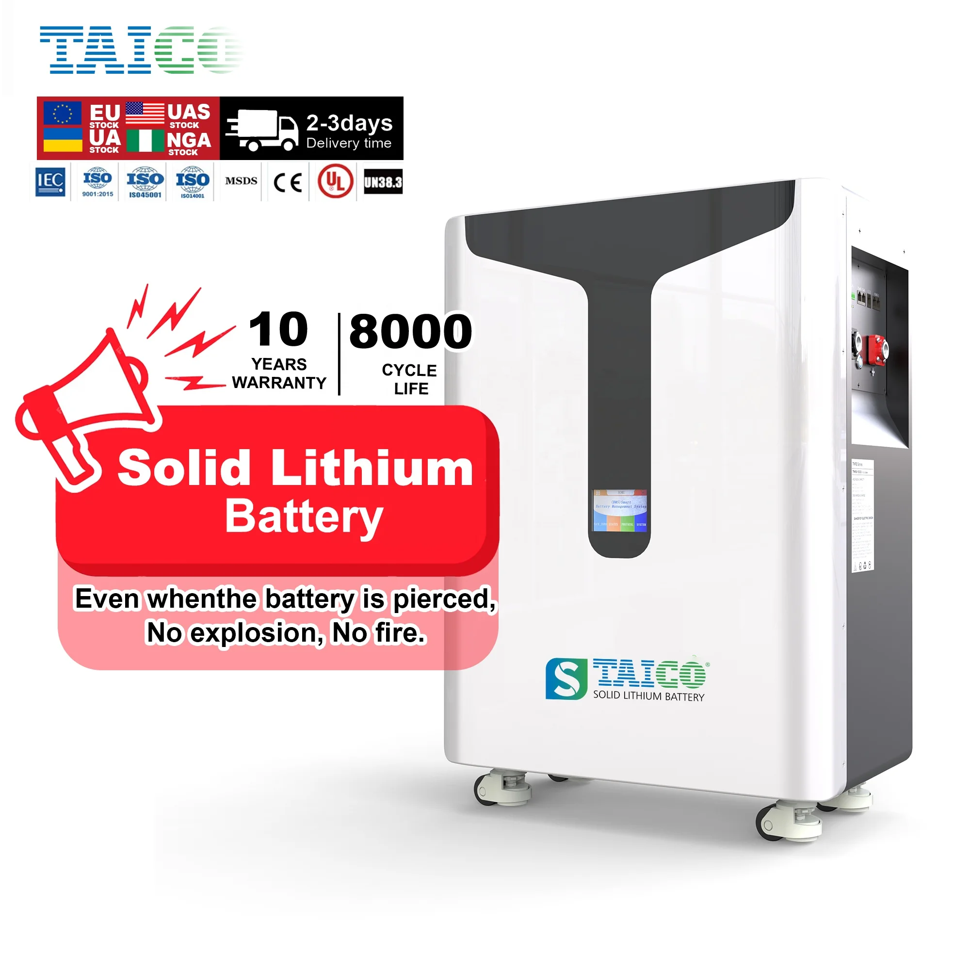 

TAICO TKRB1500 Solar Battery 48V 300Ah 15KWH 16KWH Lifepo4 Lithium Battery Home Energy Storage Battery