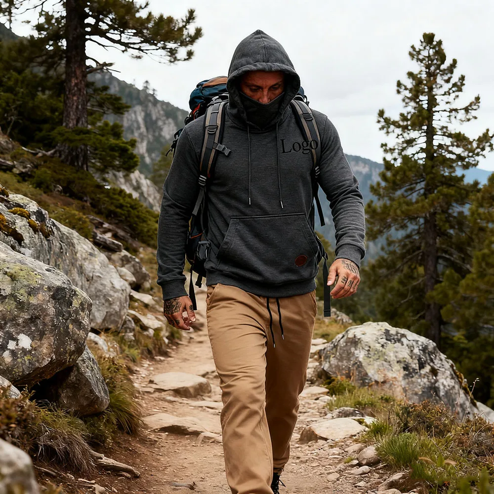 شعار شخصي للرجال قناع الوجه مقنعين البلوز طويلة الأكمام فضفاضة تناسب عارضة الشارع الشهير ملابس رياضية شخصية السترة