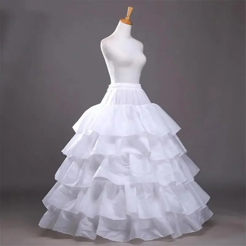 

4 Hoops 5 Layers Ball Gown Petticoats Black Crinoline Underskirt Big Ruffles Wedding Accessories