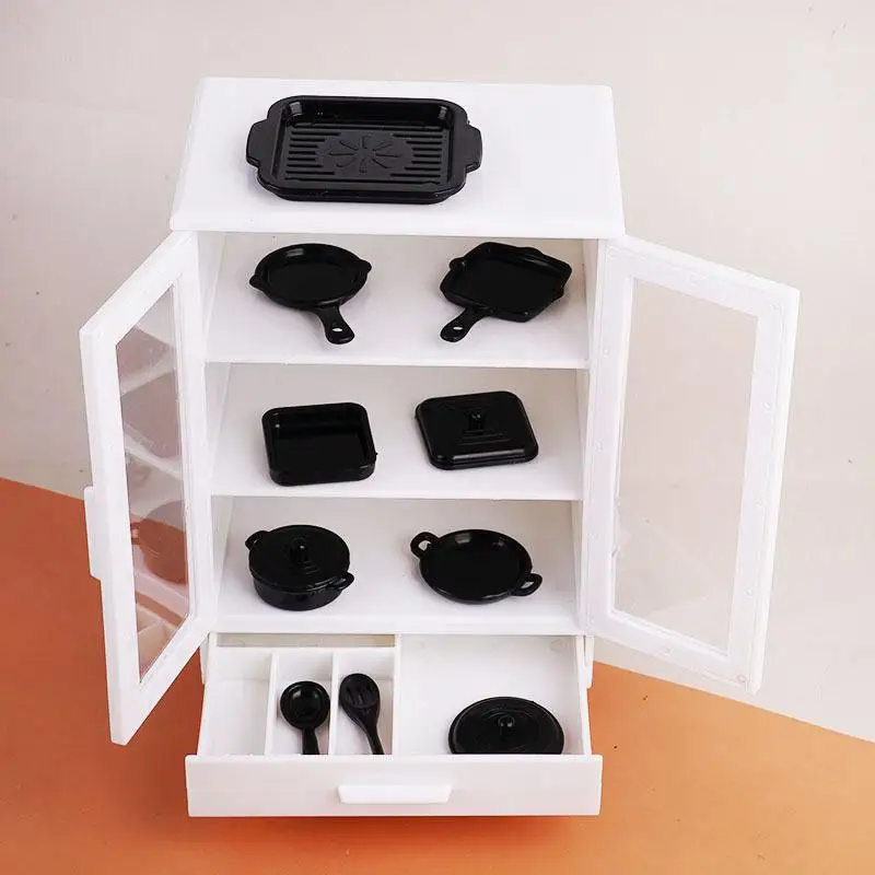 1 Set 1:12 Mini Food Pretend Play Accessores Toy Dollhouse Furniture Model Kitchen Play Kit Miniature Rice Cookers Cabinet