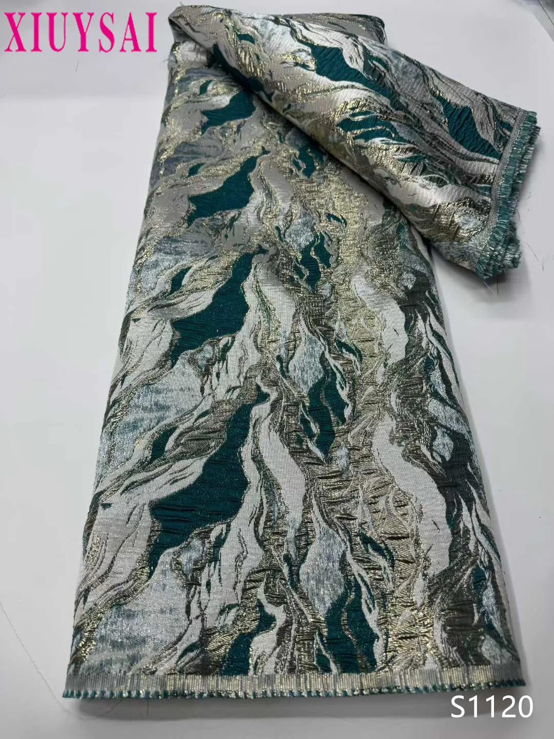 

African Brocade High-Quality French Damask Lace Fabric 2025 Nigerian Jacquard for Women Party DIY Dresses Sewing