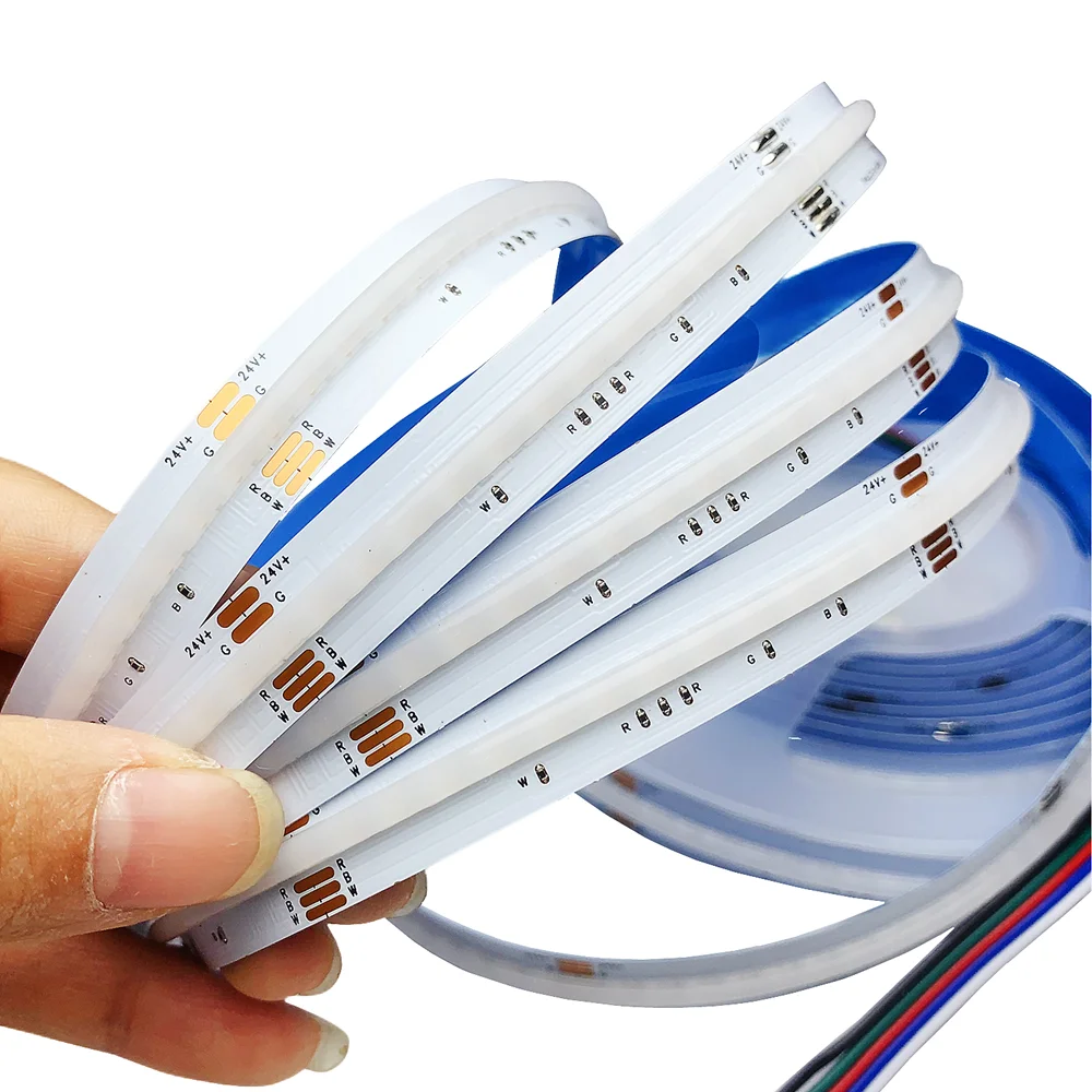 

RGBW COB LED Strip 24V 784 LEDs/M 5M/Roll Flexible High Bright Dotless Colorful FOB LED Tape Light Bar For Indoor Room Decor