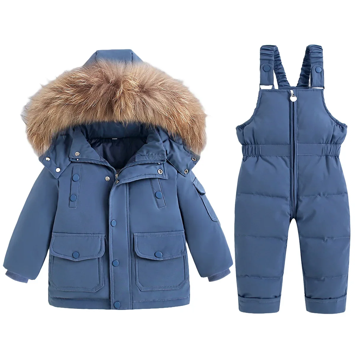 

Children Clothing Set Winter -30 Degree Girls Duck Down Jacket Baby Snowsuit 2pcs Outerwear Warm Soft Kids Coat Jumpsuit 1-5year