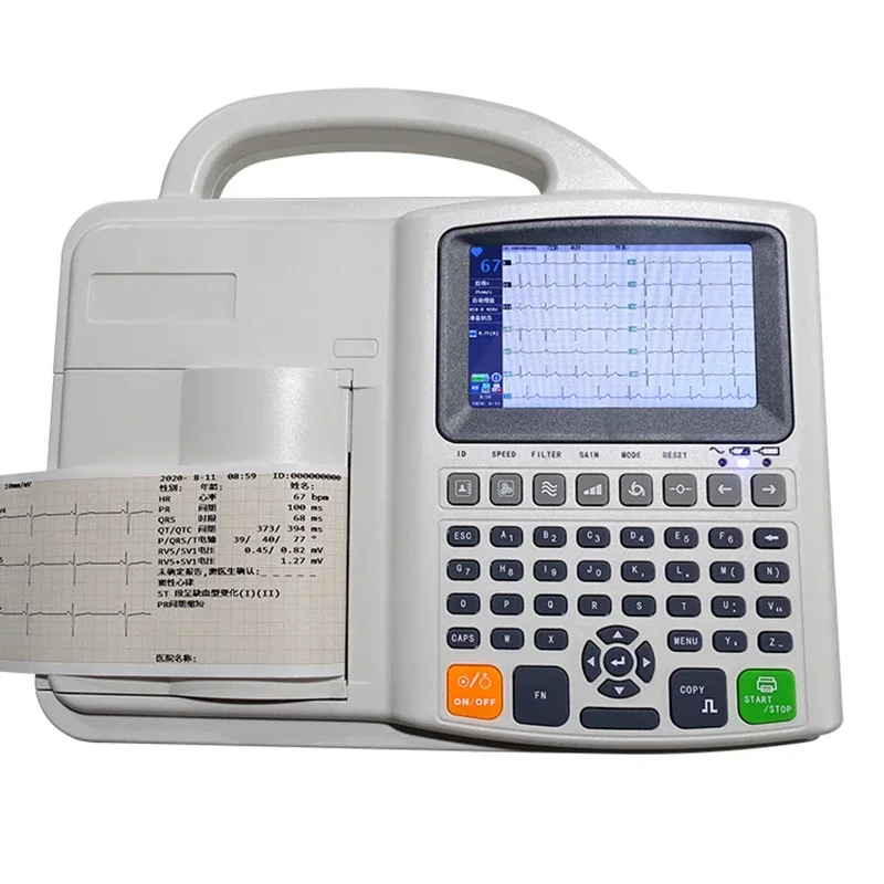 Human Or Animal Digital 3 Channel 12 Leads ECG/EKG Machine Electrocardiograph