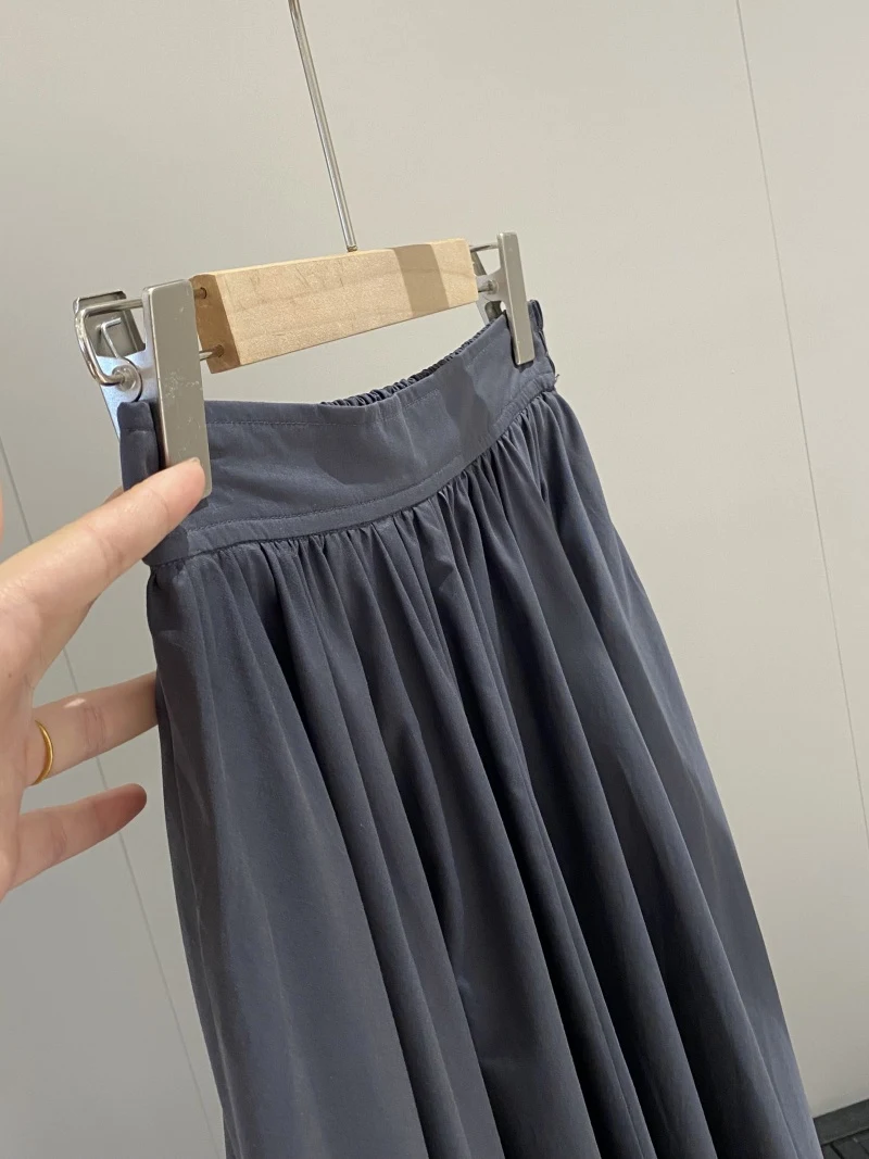 

Nordic mat Pleated High Waist Midi Skirt Women's A-Line f-length Skirts Polyester Fiber Casual Sle