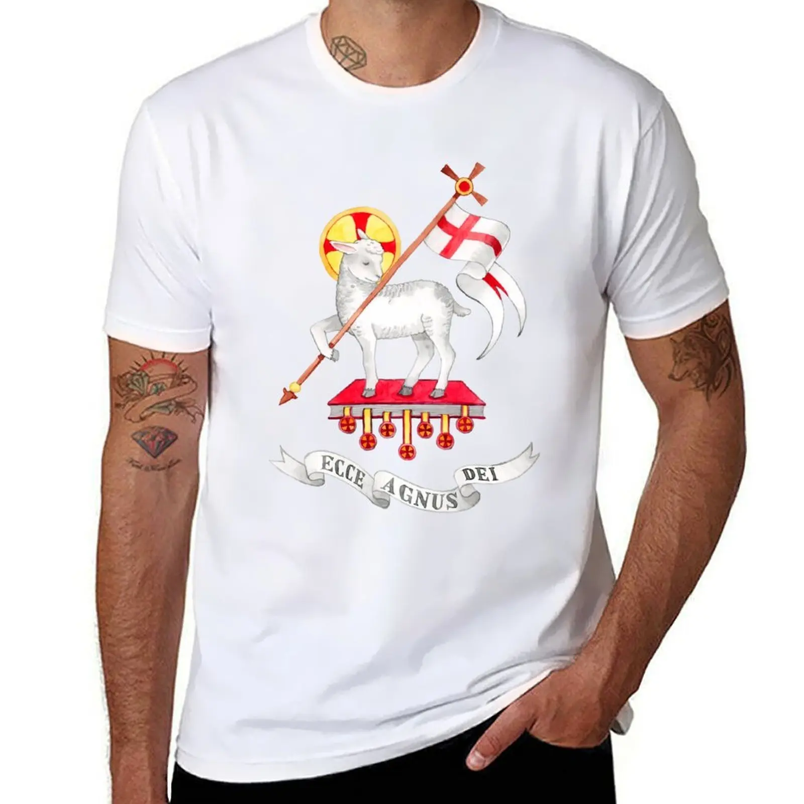 

ECCE AGNUS DEI T-Shirt cotton t shirts man 100% cotton t shirts high quality T-Shirt
