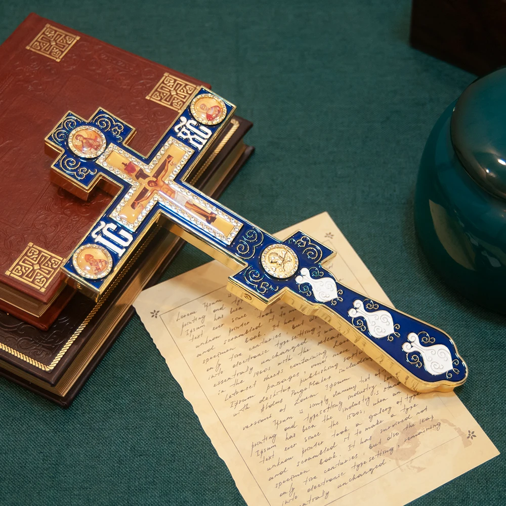 HTISOK Prächtiges Orthodoxes Griechisches Segenskreuz für Kirchendekoration und den persönlichen Gebrauch – Detail 3