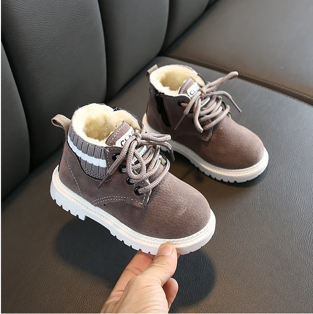 Winter Toddlers Kids Velvet Boots Warm Thick Plush Boys Girls Snow Boots Little Children Cotton Shoes Child Fashion Boots