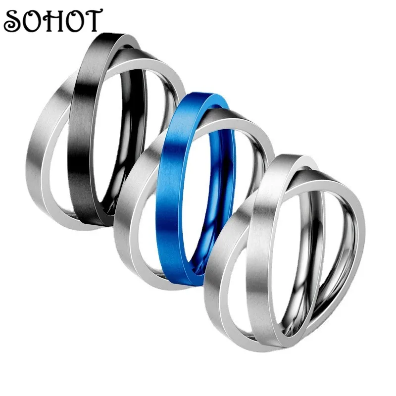 SOHOT Titanium Steel Relieve Anxiety Spin Outer Ring Jewelry For Lovers' And Unisex Simple Punk Fashion Party Bar Gift Wholesale