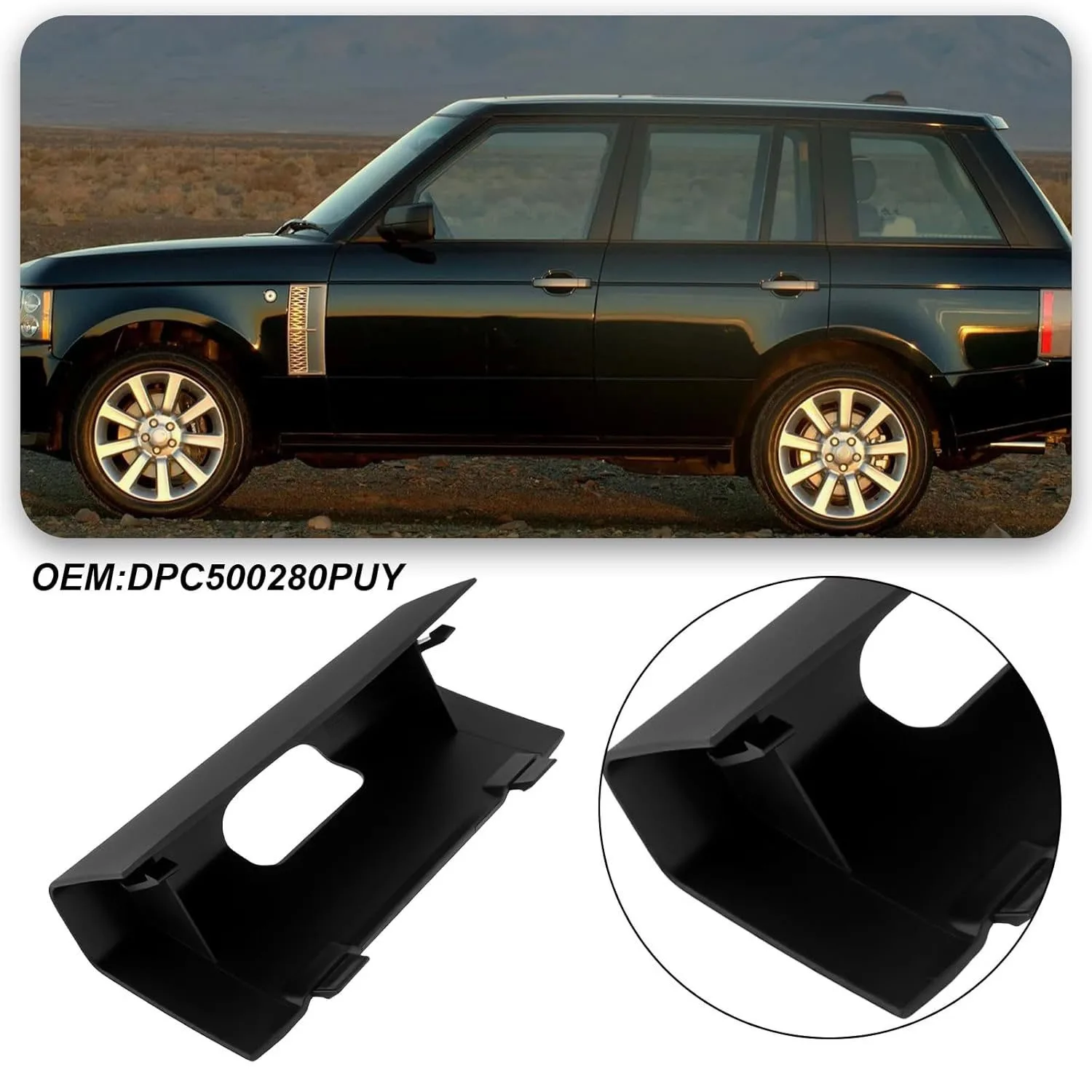 

Front Bumper Tow Eye Cover Replacement Part DPC500280PUY for Range Rover Executive L322 2006-2009