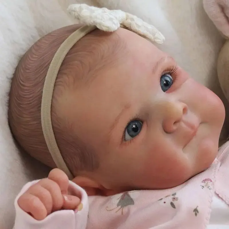 

48CM Blue Eyes Reborn Baby Doll Bettie Hand-Detailed Painting with Visible Veins Full Vinyl Body Newborn Baby