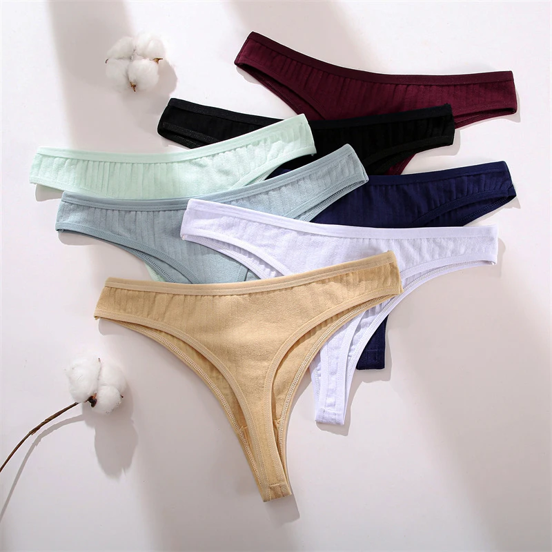 1PC G-string Cotton Women Panties Sexy Low Waist Underwear Seamless Thong Girls Breathable Solid Color Pantys Lingerie S-XL