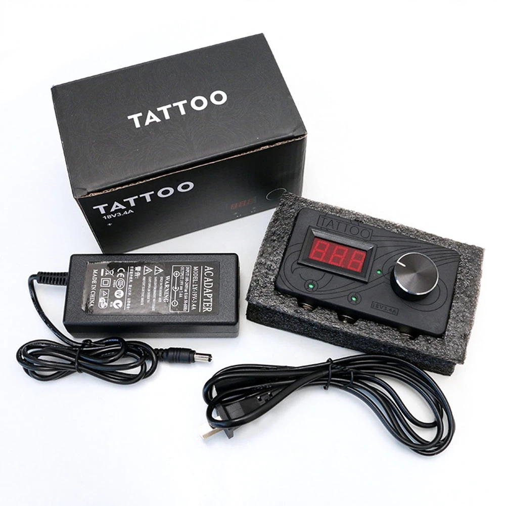 

Retro Carving LED Digital Tattoo Power Supply Coil Rotary Machine Gun 3A Powerful Tattoo Power Unit with Jumpstart Voltage