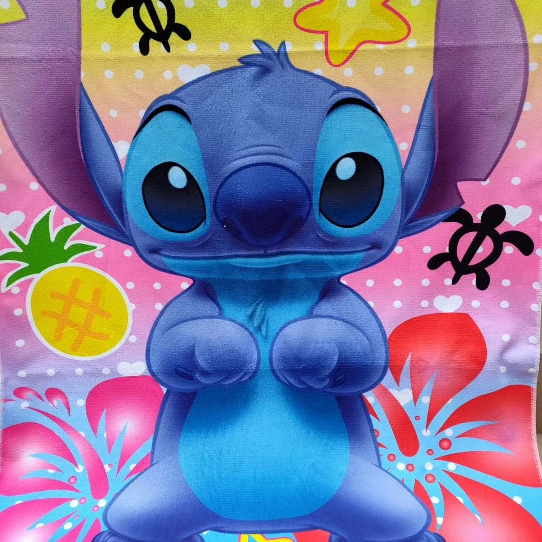 Disney Cute Lilo & Stitch Simba Lion King Baby Bath Towels 75X150cm Love Microfibre Home Wash Kids Adult Beach Swimming Towel