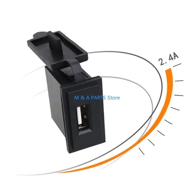 

U1JF Car 12/24V Socket 2.4A Adapter Single USB Square Waterproof Power Adapter Switch For Car Safety-Protection