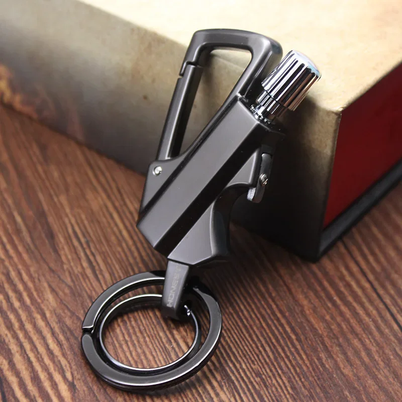 Metal Keychain Kerosene Lighter Reuse 10,000 Times Outdoor Waterproof Cigarette Lighter Men's Smoking Accessories Free shipping