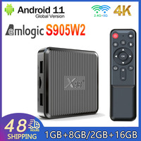 X98Q Smart Android TV BOX Amlogic S905W2 Android11 2.4G&5G Dual WiFi 4K HDR 100M Ethernet Media Player AV1